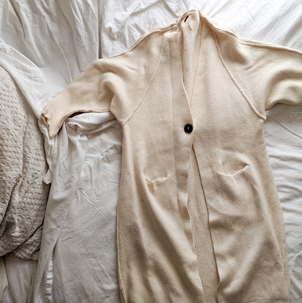 Free People Ribbed Cardigan Duster Size Small